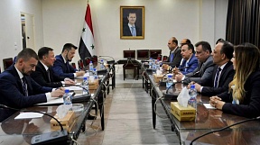 Russian Ambassador to Syria Alexander Yefimov meets the Chairman of the Syrian-Russian Friendship Committee at the People’s Assembly of the Syrian Arab Republic Basem As-Sudan